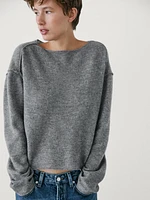 Knit sweater with shoulder seams