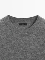 Short sleeve wool blend sweater