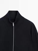 Cotton blend zip-up jacket