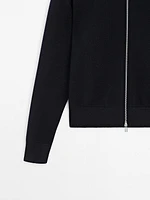 Cotton blend zip-up jacket