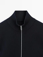 Cotton blend zip-up jacket