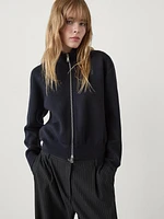 Cotton blend zip-up jacket