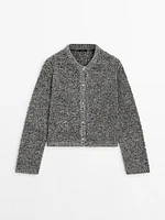 Wool blend cardigan with button details