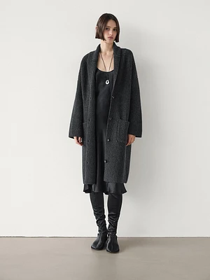 100% wool long cardigan