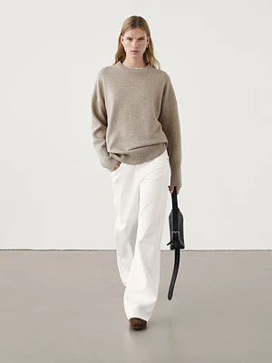 Long wool and cashmere sweater