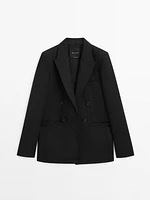 100% wool twill blazer