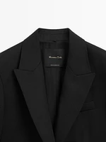 100% wool twill blazer