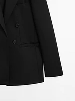 100% wool twill blazer