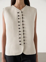 Buttoned V-neck waistcoat