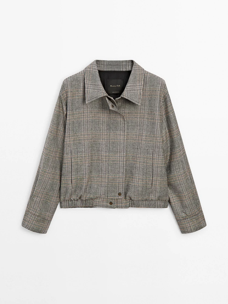 Checked bomber jacket