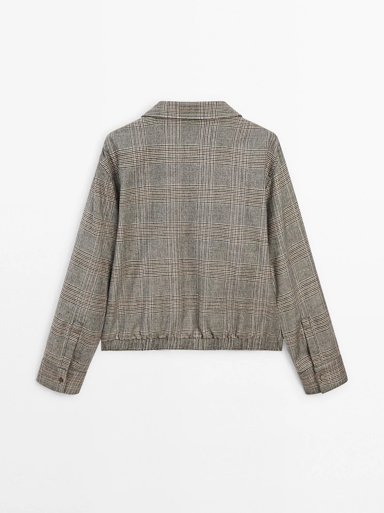 Checked bomber jacket