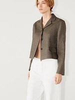 Cropped blazer with flap pockets