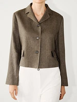 Cropped blazer with flap pockets