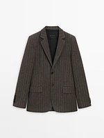 Pinstripe suit blazer