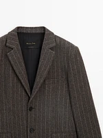 Pinstripe suit blazer