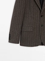 Pinstripe suit blazer