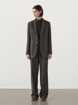 Pinstripe suit blazer