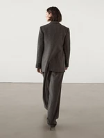 Pinstripe suit blazer