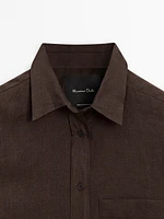 Long 100% linen overshirt