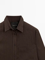 Long 100% linen overshirt