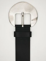 Nappa leather belt with ameva buckle