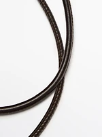 Nappa leather belt with knot detail