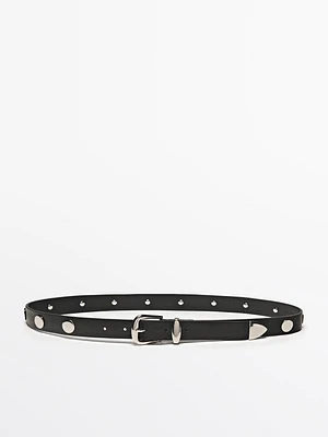 Ceinture à clous en cuir