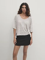 100% linen oversize short sleeve T-shirt