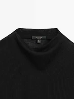 Lyocell blend funnel neck top