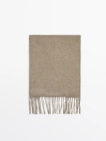 100% cashmere scarf with fringing