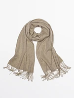 100% cashmere scarf with fringing