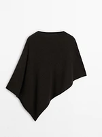 Asymmetric cashmere cape