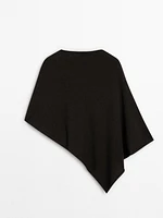 Asymmetric cashmere cape