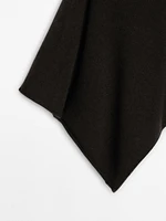 Asymmetric cashmere cape