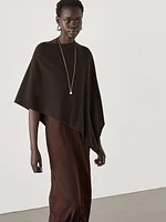 Asymmetric cashmere cape