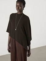 Asymmetric cashmere cape