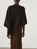 Asymmetric cashmere cape