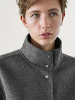 Wool blend high neck jacket