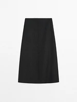 Long wool blend skirt