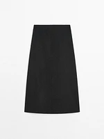 Long wool blend skirt