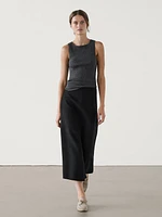 Long wool blend skirt