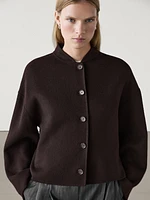 Short double wool blend jacket