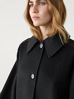 Long wool blend trench coat