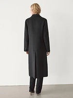 Long wool blend double-breasted coat