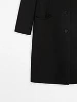 Long wool blend coat with pockets