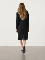 Long wool blend coat with pockets