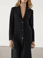 Long wool blend coat with pockets