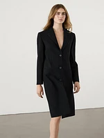 Long wool blend coat with pockets