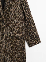 Long textured animal print coat