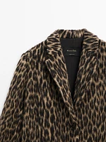 Long textured animal print coat